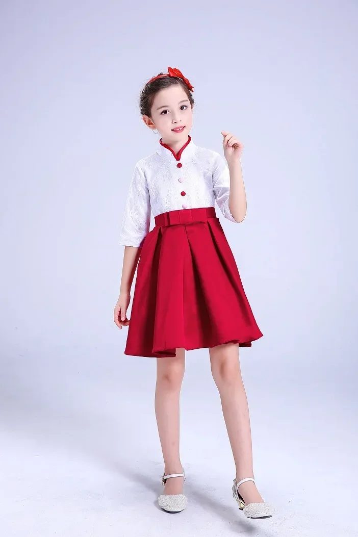 Children's Jazz Dance Latin Dance Costumes Primary School Chorus Boys and Girls Recital Hosts Dresses