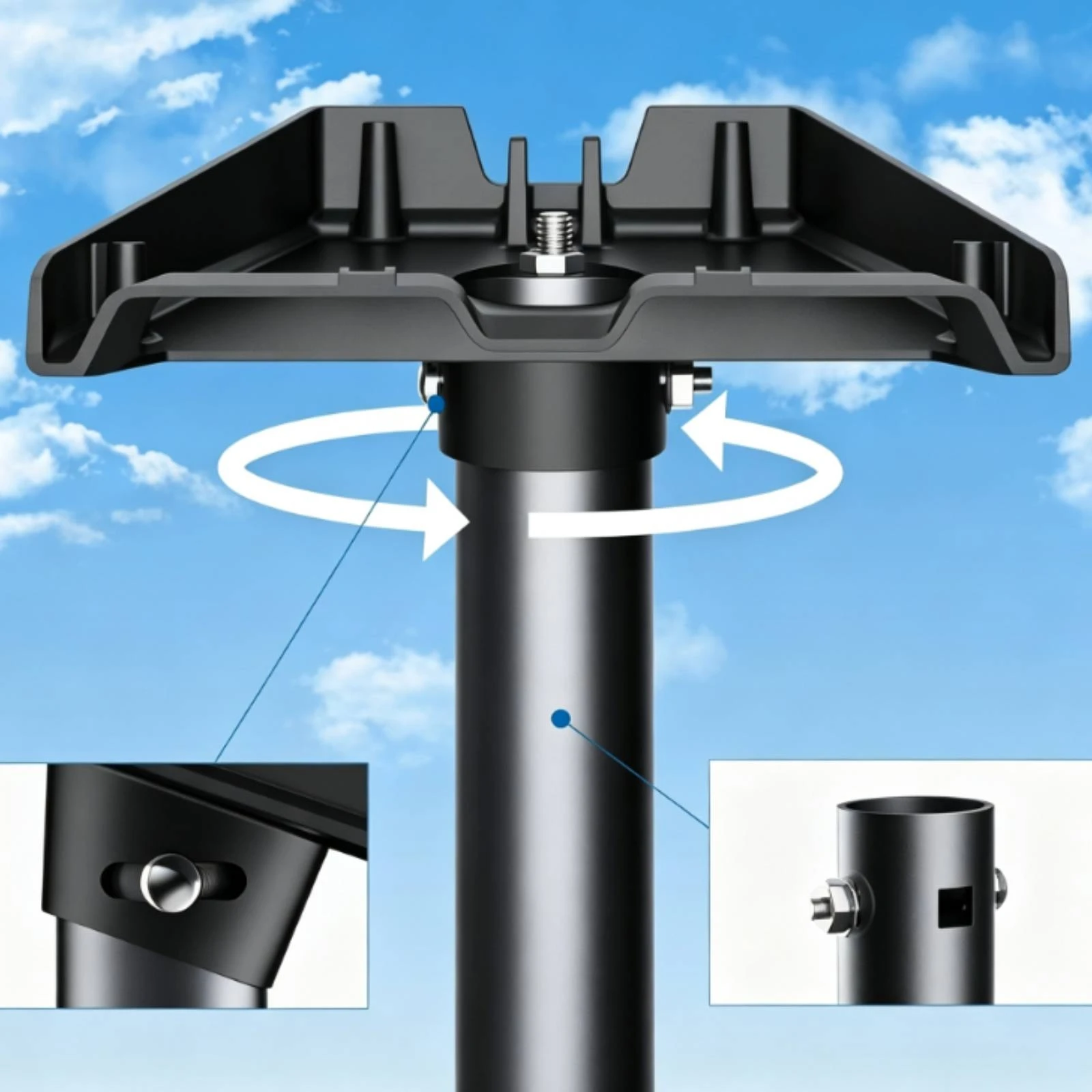 Roof-Mount Bracket Kit Adjustable Rooftop Bracket with Hardware Heavy-Duty Sleek for Campers, Trailer