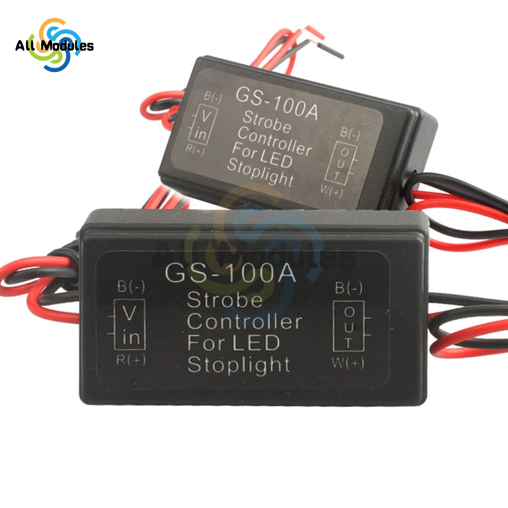 Brake Light Flash Controller Module GS-100A Flash Strobe Controller Flasher Module for Car LED Brake Stop Light Lamp 12V