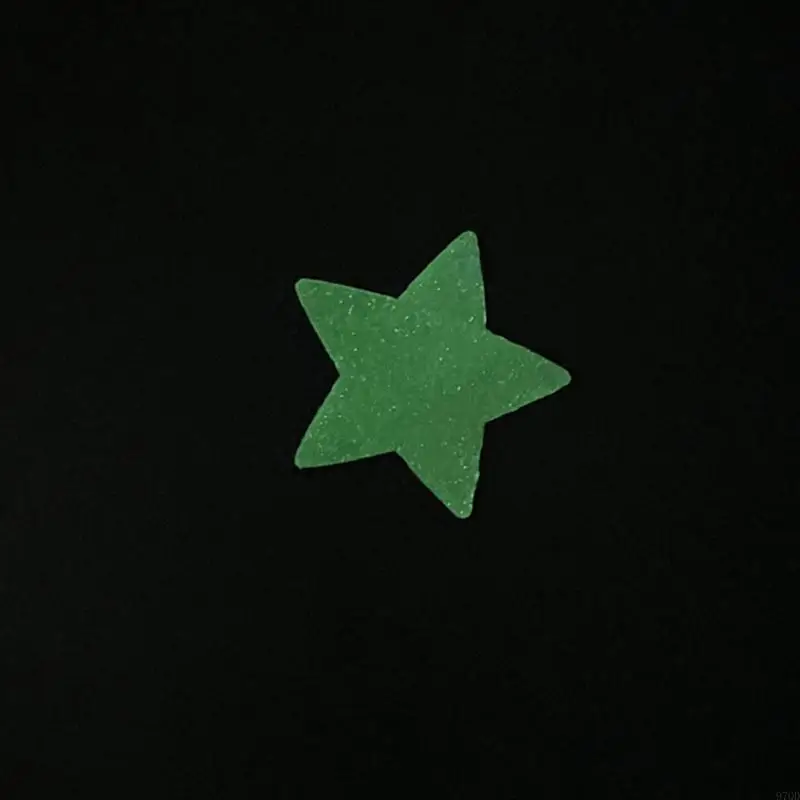 97qd 100pcs 어두운 밝은 플라스틱 스타 벽 스티커 어린이를위한 아기 침실 천장 및 벽 장식