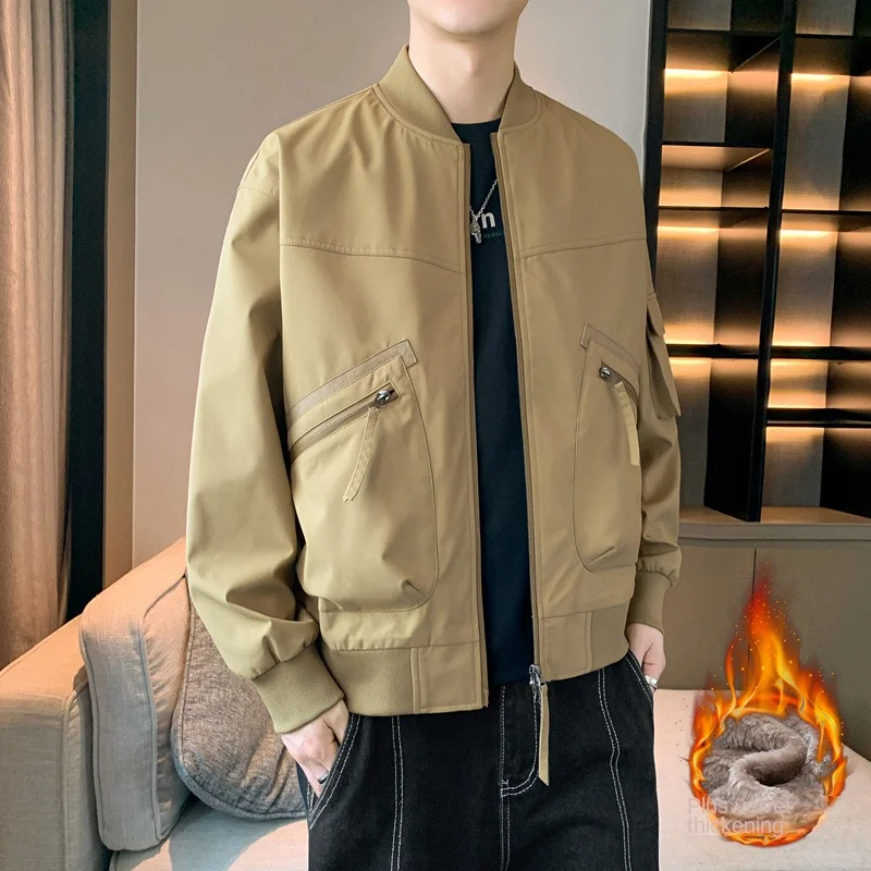 Men Coat Trench Coat Winter Autumn New Style Fleece Lined  Workwear College Student Unisex Outerwear Fashion  trend design