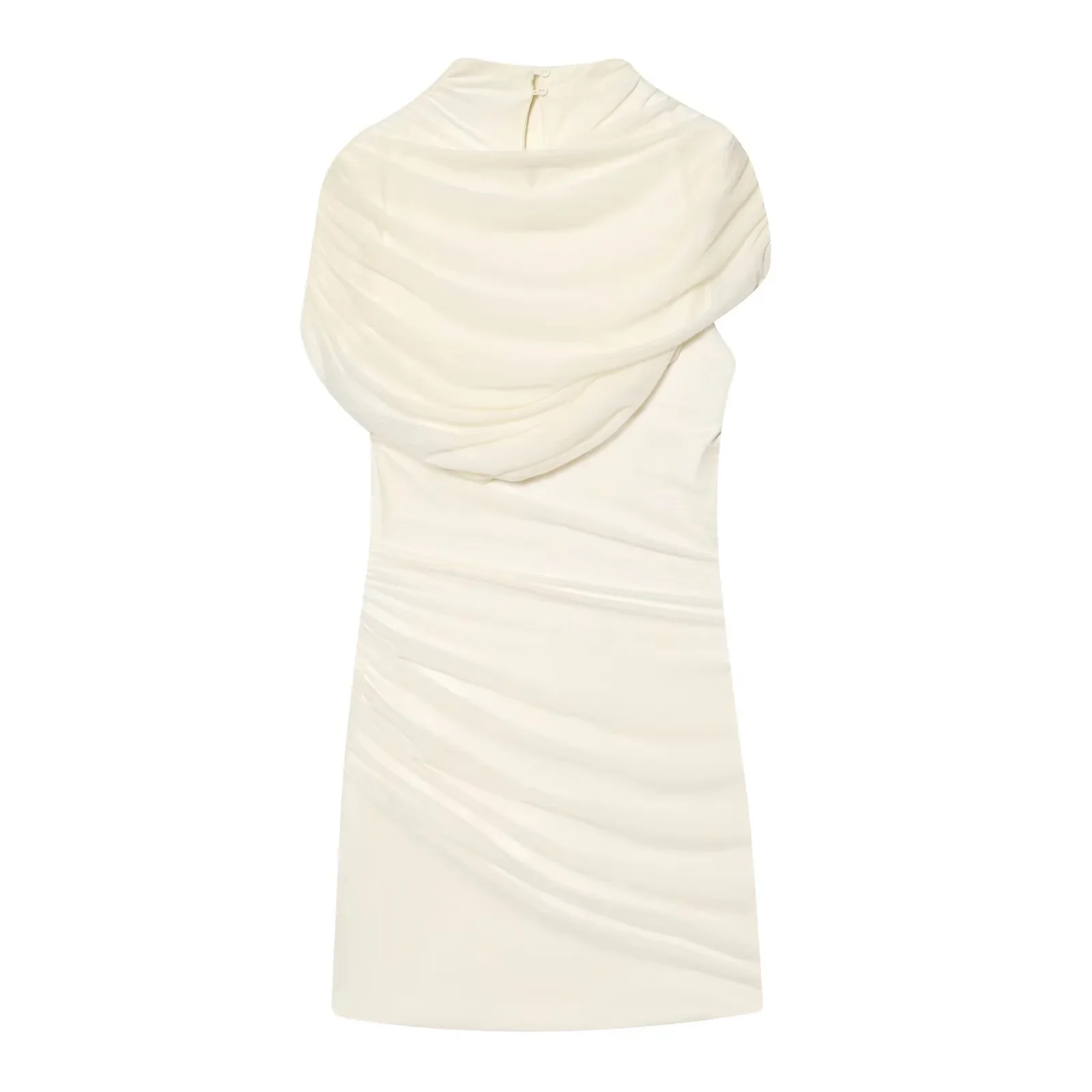 KONDALA 2025 خريف شتاء فساتين نسائية صغيرة أنيقة موضة ملابس الشارع الشهير المتدرج الصلبة شيك السيدات زمم بلا أكمام فساتين صغيرة #6