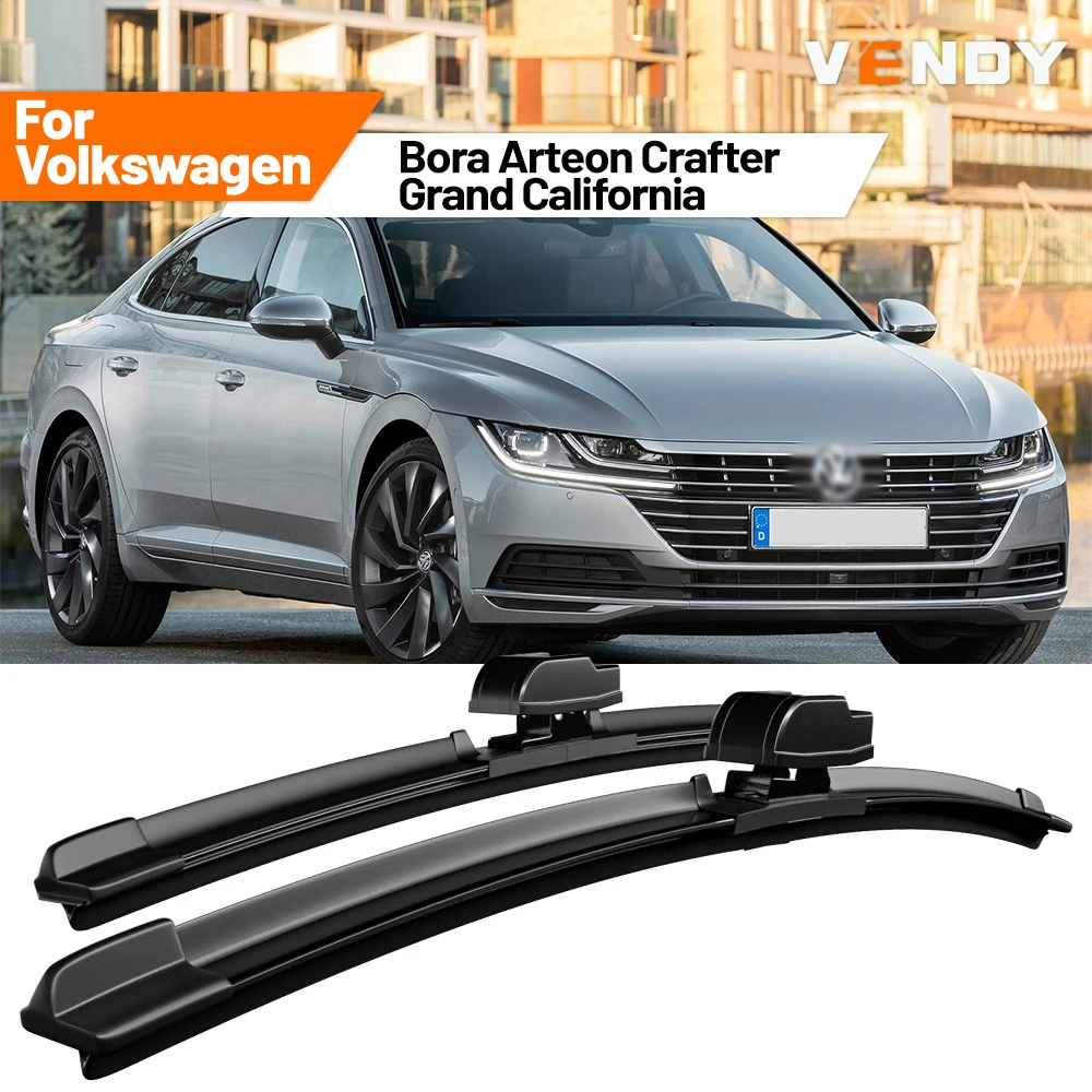 Para Volkswagen Bora Arteon Crafter Grand California, 2 Piezas de Escobillas de Goma para Limpiaparabrisas Delanteros, Accesorios para Automóviles