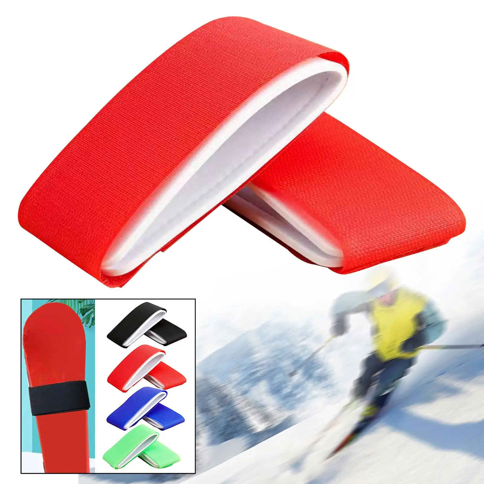 Ski Correias Fastener Tape, Easy Carry, Retenção Strap, Ski Wraps Gravatas, Ski Board Gravatas, Esqui Acessórios, Inverno, 2 pcs