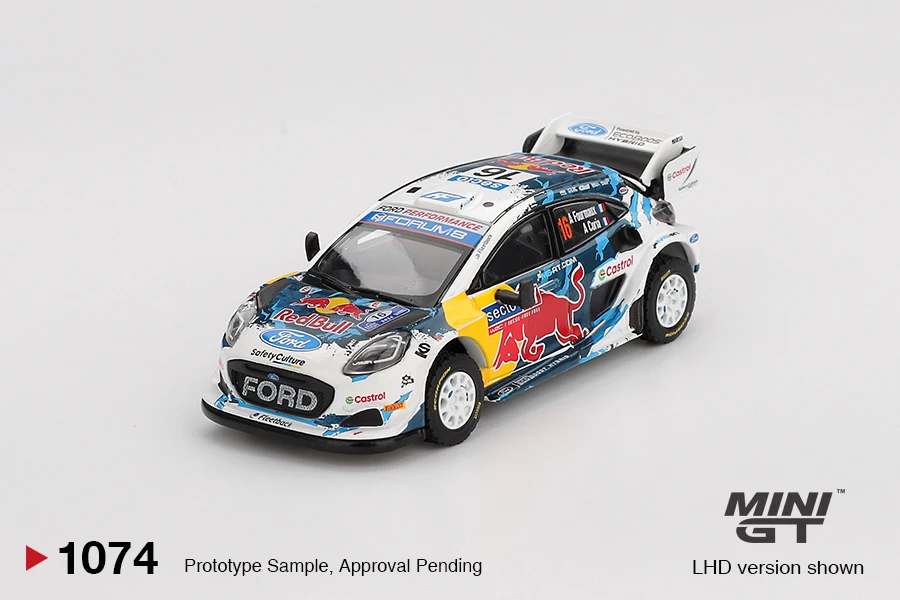 

МИНИГТ 1/64 Ford Puma Rally1 # 16 M-Sport Ford WRT 2024 MGT01074-CH автомобили из сплава, литая под давлением металлическая модель, детский рождественский подарок, игрушки для мальчиков