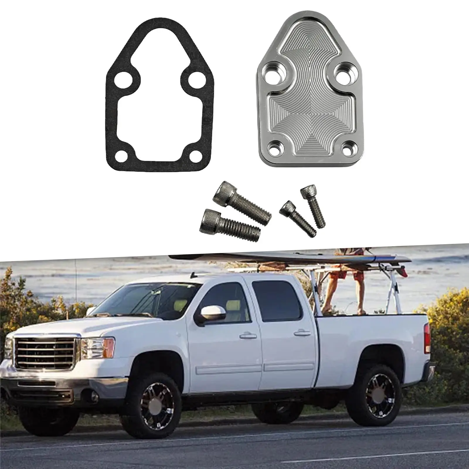 Fuel Pump Block Off Plate Fuel Pump Plate with Bolts for Chevy Durable