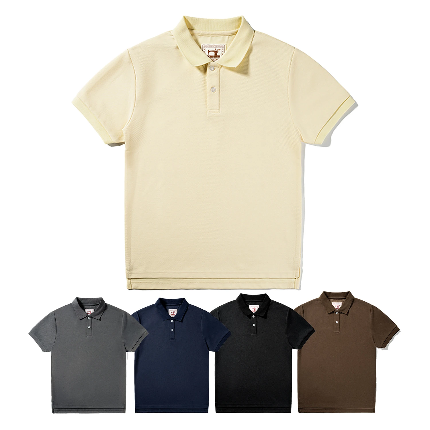 Summer new short sleeved polo shirt retro washed high-quality men's simple casual polo shirt Sorona solid color T-shirt