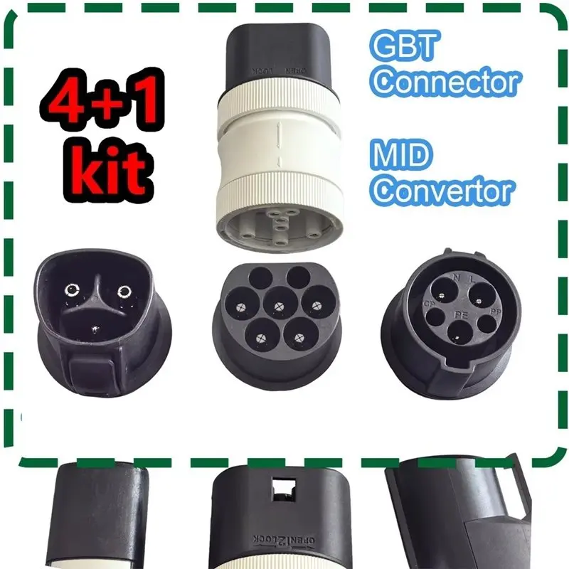 A85E-Smart EV Charge Adapter Kit(1 Kit= 3 Units) For Tesla Type2 Type1 Chargers For BYD EV3 EV6 EV9 Geely EX2 Type2 Type1 GBT