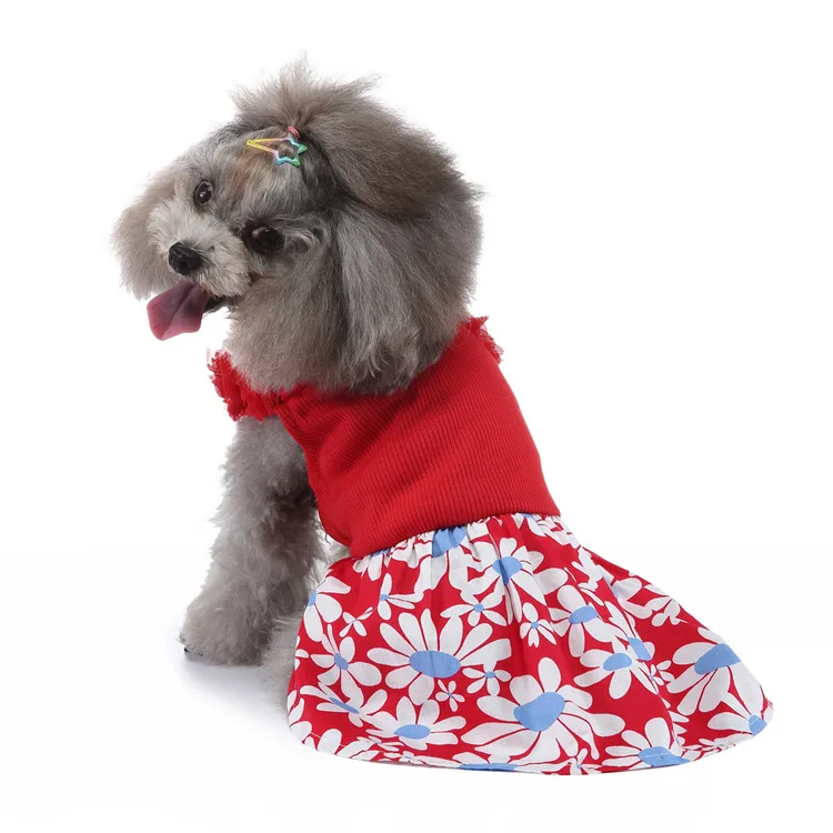 

2025 New Spring Summer Dog Princess Dress Kitten Pet Skirt Cute Dog Dress Bow Lace for Small Medium Puppy Poodle Chihuahua