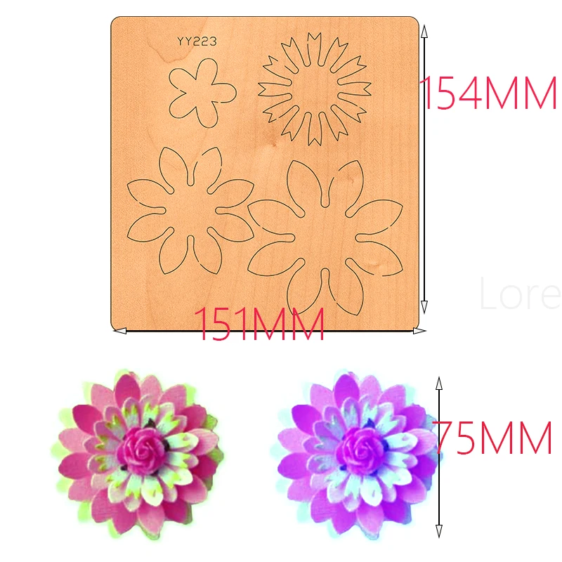 Wooden Die-cutting Clipboard Craft Knife Die Flower Wooden Die Yy-223 Is Compatible With Most Manual Die Cutting Dies