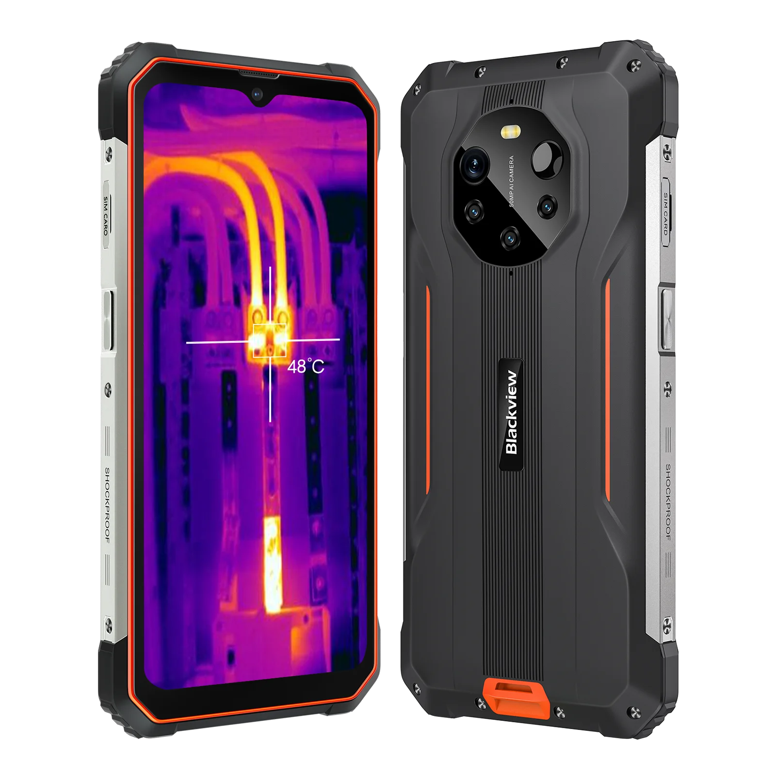 

World Premiere 5G Rugged Phone Thermal Imaging Camera FLIR Smartphone 6.58" 8GB+128GB 8380mAh Cell Phone