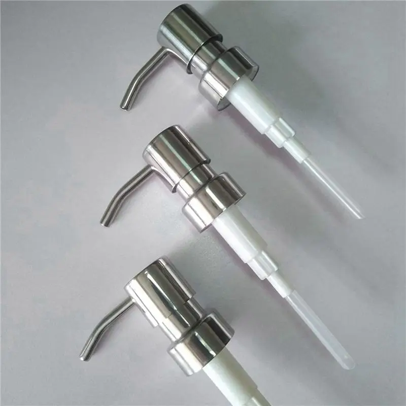 BHBD-10Pcs Stainless Steel Soap Pump Replacement 28 Teeth Metal Bottle Nozzles Lotion Dispenser Head