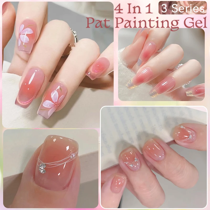 UR SUGAR 4 IN1 Pat Painting Gel Nail 4 Colors Gradient Painting Gel Nail Art Semi Permanent Soak Off UV Nails Used For Gel DIY image 5