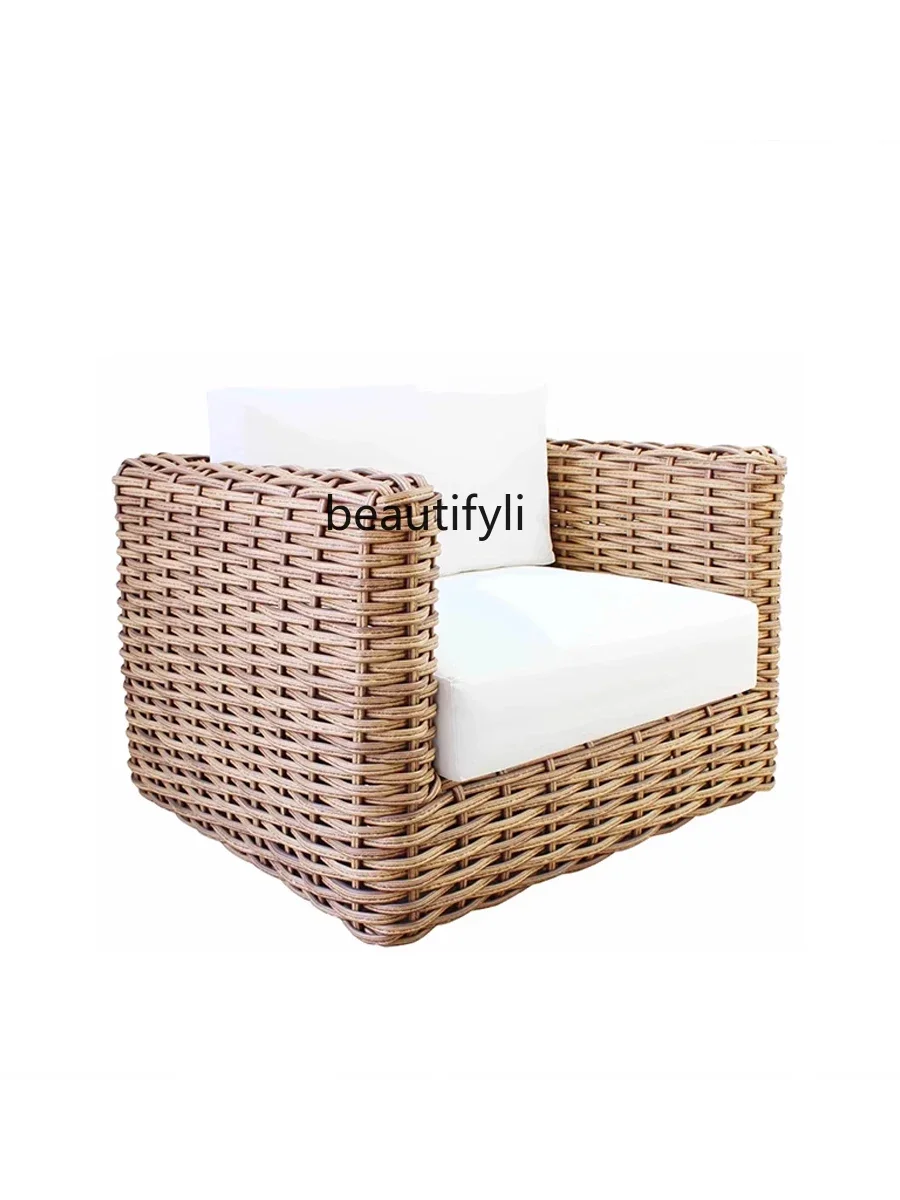 

Outdoor Rattan Sofa Garden Courtyard Leisure B & B Terrace Rattan Furniture Combination