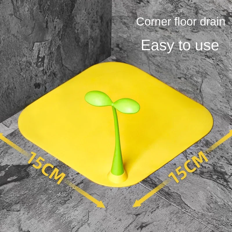 10Pcs Non-slip Dirt Resistant Close Fit Drain Cover Long Bean Sprouts Handle Easy Clean Silicone Deodorant Yellow Water Stopper