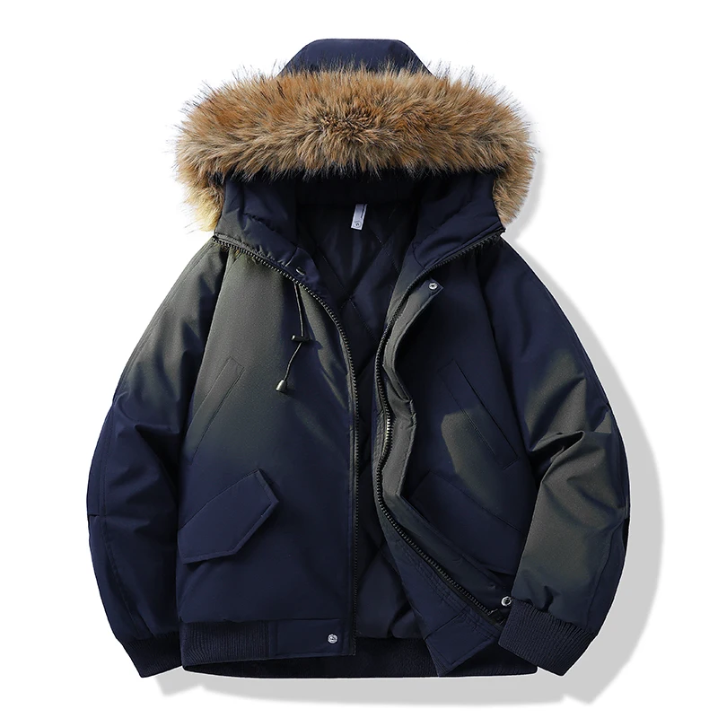 

Winter Outdoor Warm Men Parkas Thicken with Hood Windproof Outerwear Comfortable All-match Zipper Cotton Coats Fashion Quality