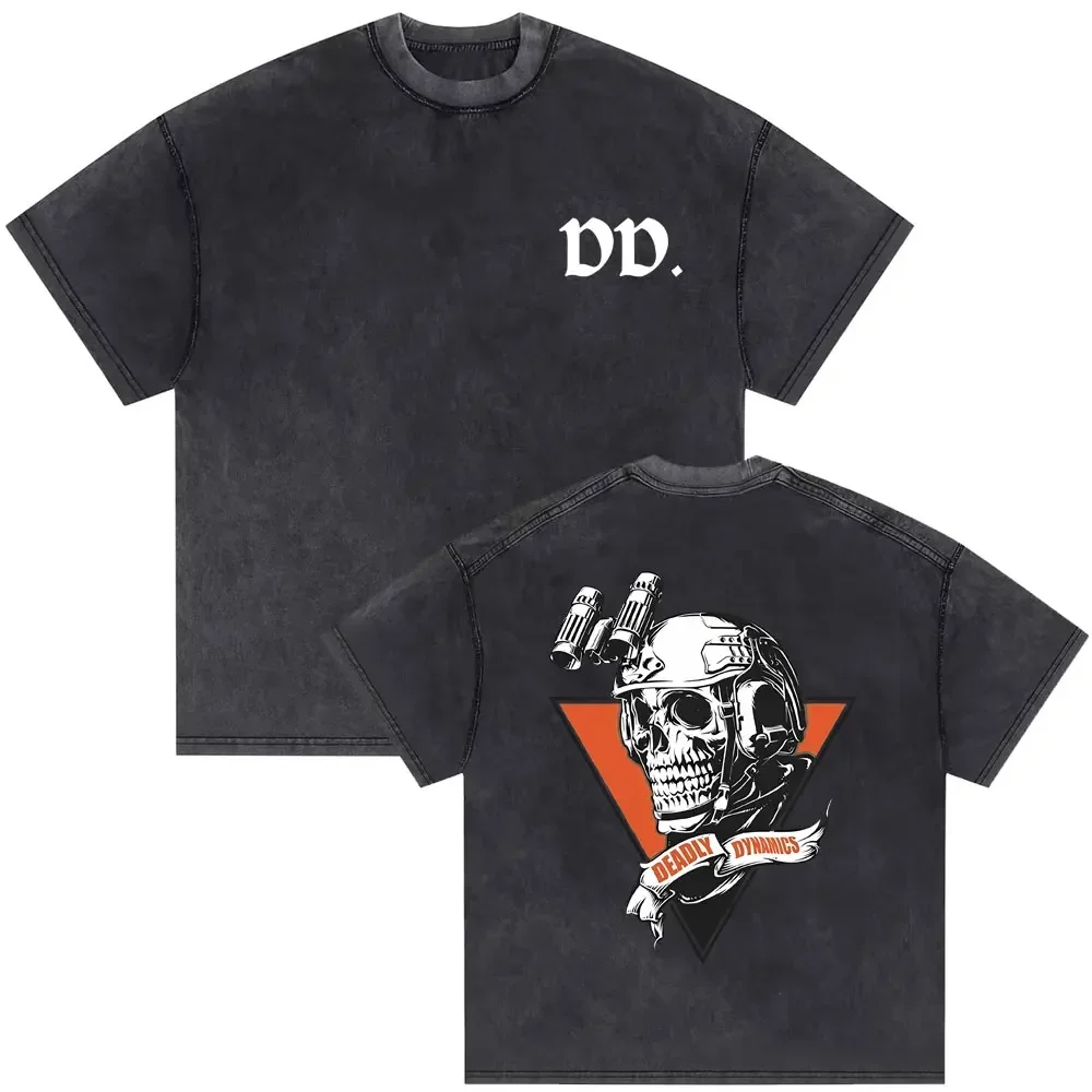 Customization 60 Washed Vintage Forward Observations Group Tshirt Skeleton Graphic T-shirts Men Women Rock Oversized Streetwear