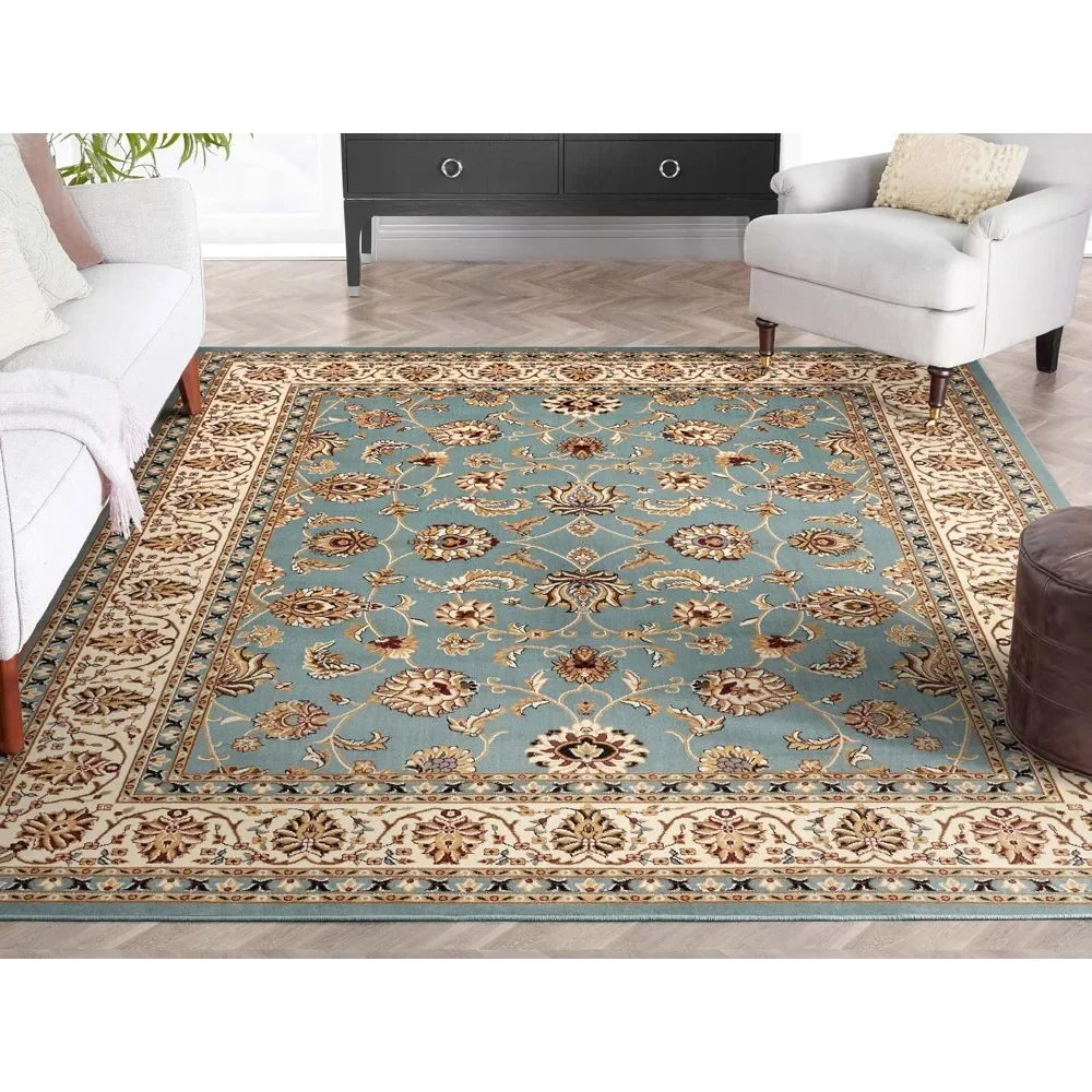 Barclay Collection Sarouk Light Blue 6x9 Area Rug - for Living Room, Bedroom, and Dining Room