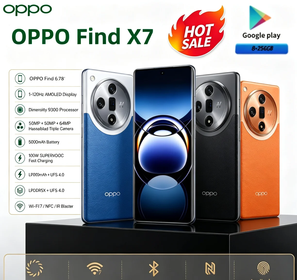 Must‑Buy 2026 Genuine OPPO Find X7 5G Mobile Device 6.78‑Inch Big‑Size Screen Dimensity 9300 Flagship Chipset 50MP Rear Lens