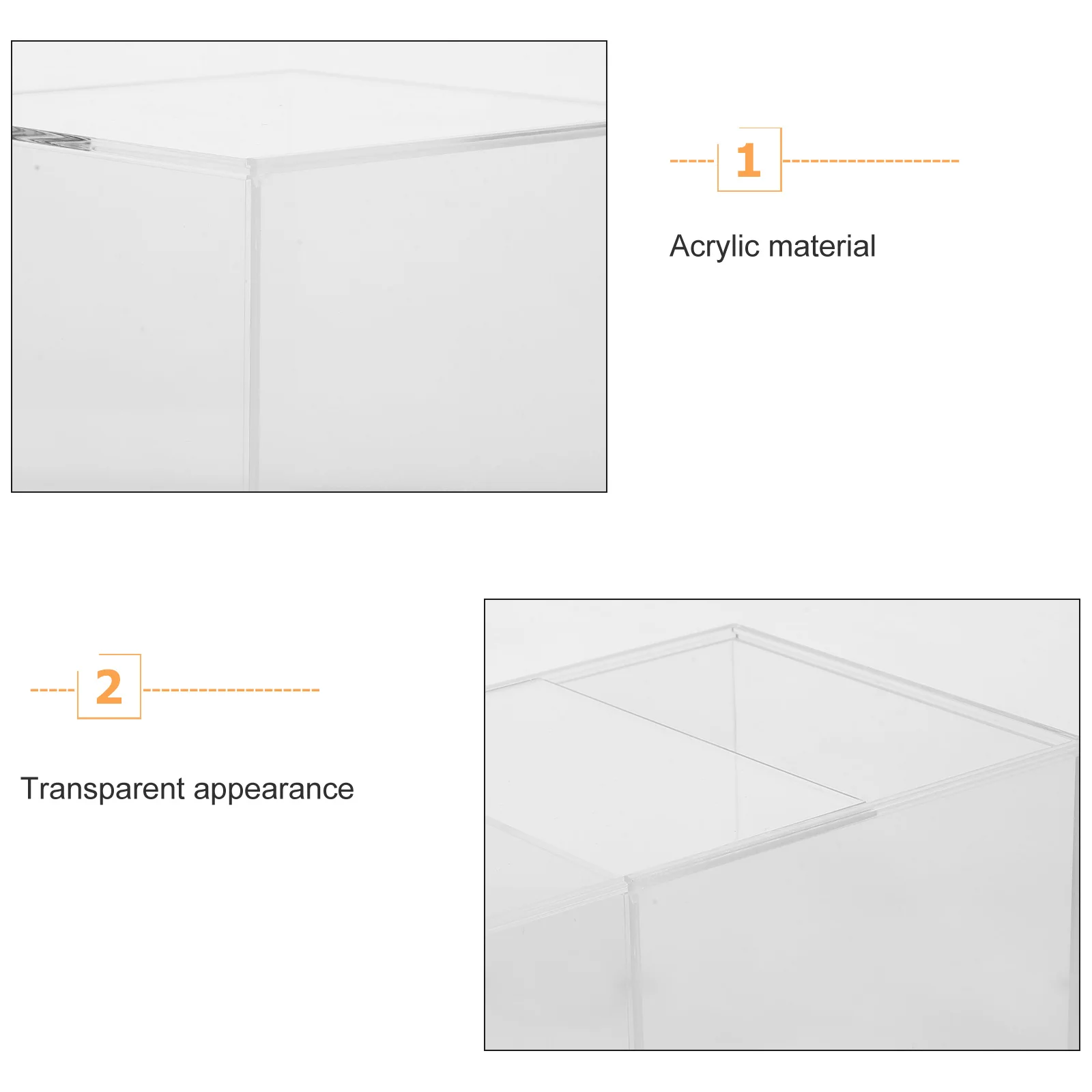 

Transparent Acrylic Storage Box 12x12x12cm Sliding Lid Figurine Display Case for Model Toy Collection Protection