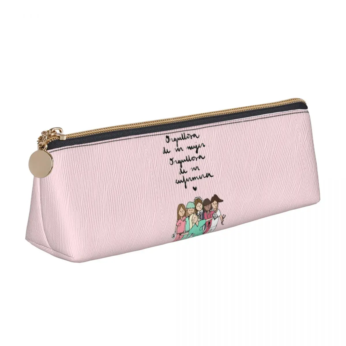 Nurse Enfermera En Apuros Pencil Case Pink Zipper Pencil Pouch Boy Girl Retro Large Capacity School Pencil Cases Supplies