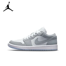 Zapatillas de baloncesto Air Jordan 1 Low para hombre y mujer, zapatos clásicos Retro de tendencia, color gris Lobo, originales, Unisex, DC0774-105