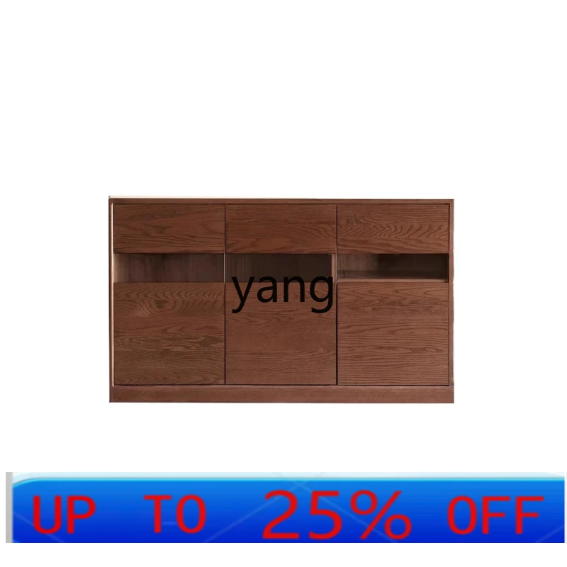 

LTT solid wood dining side cabinet walnut rock slab storage cabinet