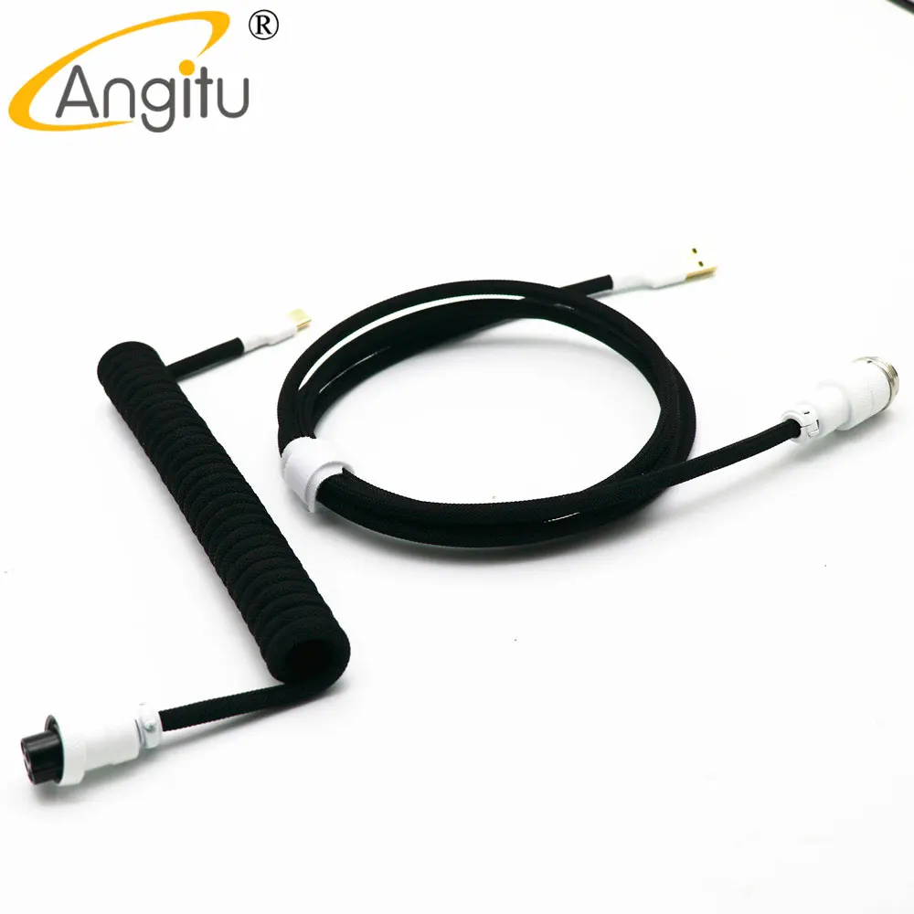 تخصيص ملفوف USB لنوع C/Mini/Micro كابل دوامة لوحة المفاتيح ملفوف نوع C كابل Z الشكل مع مات الملونة GX16 الطيار