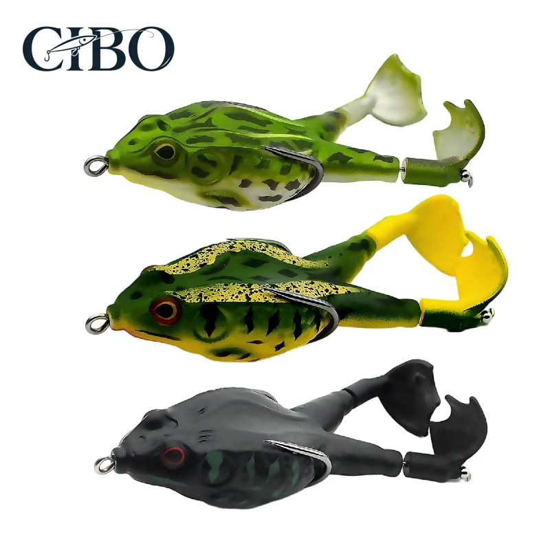 Isca Artificial CIBO Frog Duck Fish - Isca Crankbait com Hélice e Acessórios de Kit Trator de Cauda Rotativa Flutuante