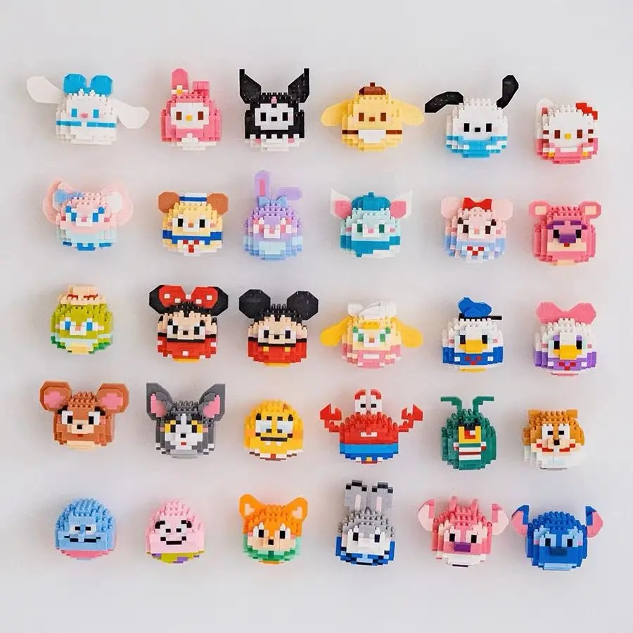 سانريو Kawaii كورومي الإسفنج اللبنات الكرتون الماوس غرزة كتل لطيف نموذج الجمعية لعب الاطفال هدية