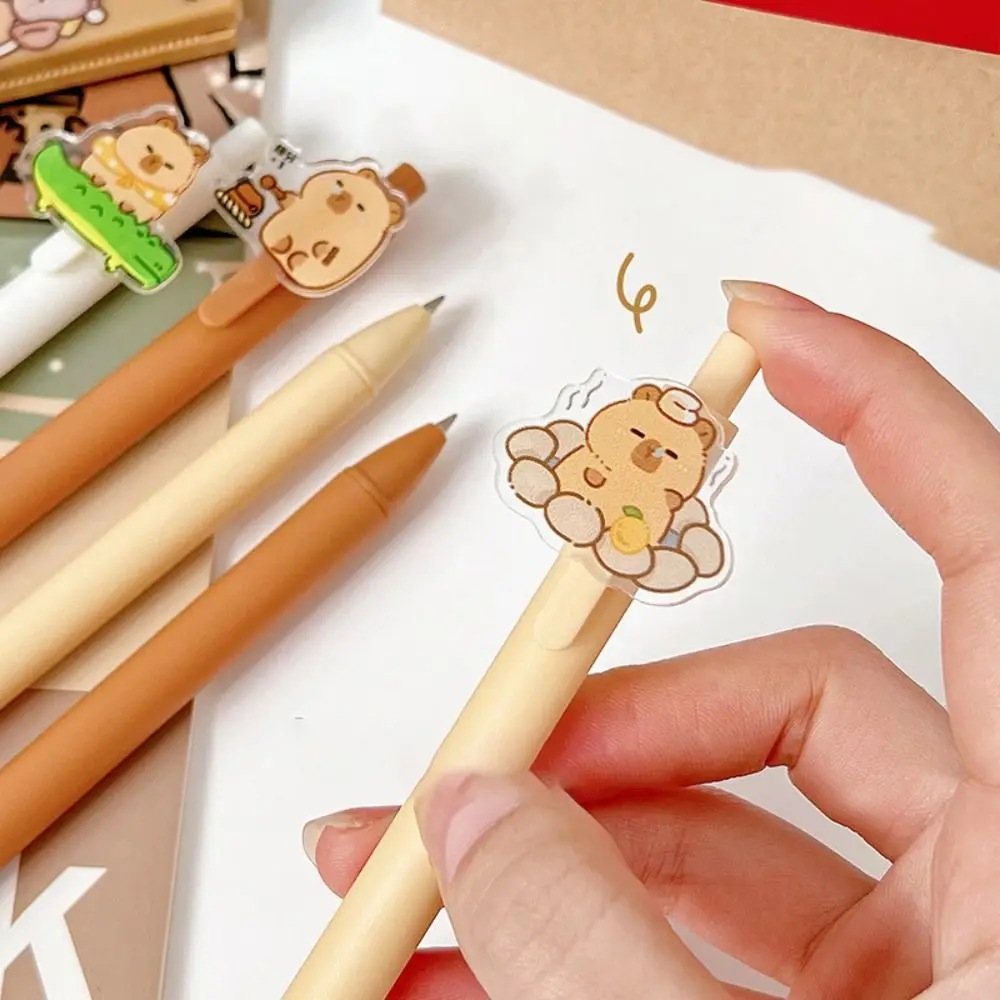 Cute Capybara Press Gel Pens Creative Cartoon Anime Black Ink Signature Pens High Appearance Level Portable Writing Supplies