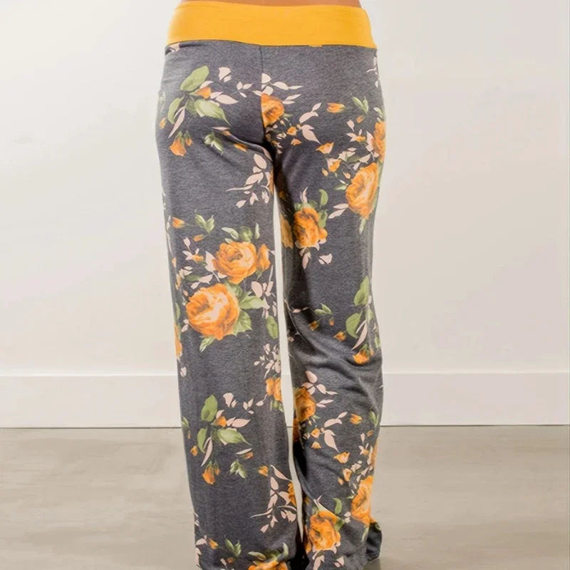 Plus Size 1XL-5XL Loose and Comfortable Printed Casual Wide Leg Pants for Women's Yoga Pants with Drawstring Casual Pants image 6
