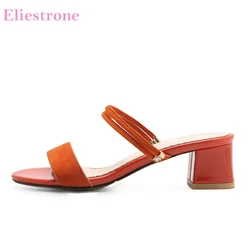 Brand New Sales Sexy Orange Yellow Women Casual Sandals Chunky Heels Lady Gladiator Shoes HS82 Plus Big Small Size 12 31 43 52