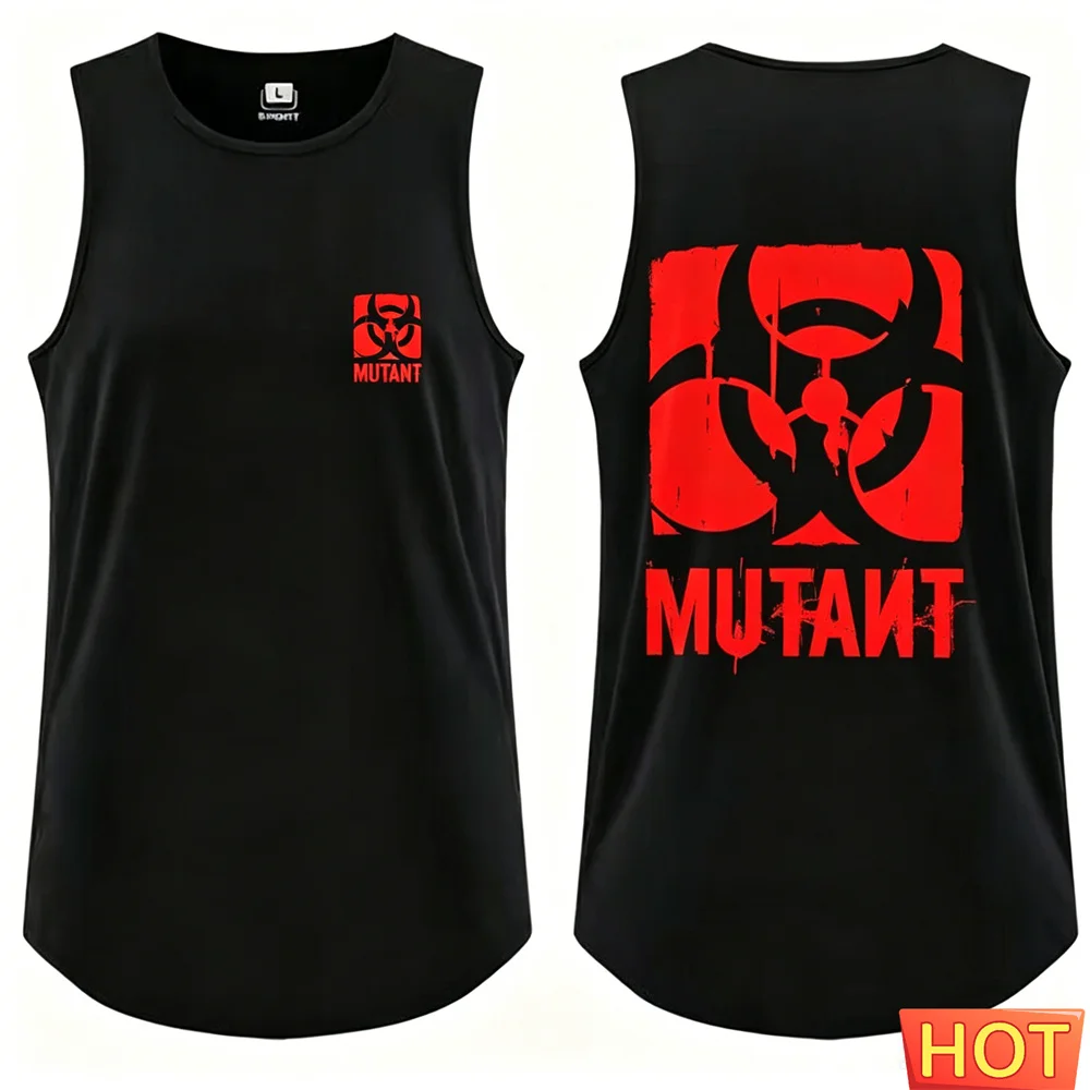 GYM Ärmelloses T-Shirt Sommer Fitness Herren T-Shirts und Tanktops Version Locker Sitzende Sport-Freizeitweste 3D Polyester Sportweste