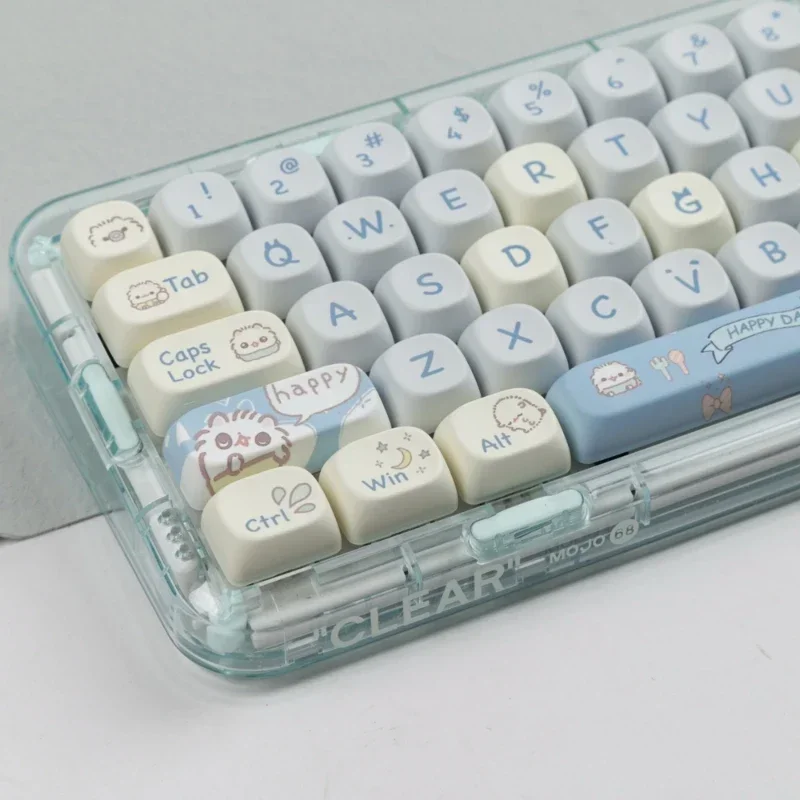 144 Key GMK Cute Meow PBT Keycap MOA Profile Dye Sublimation Keycap for Gateron Cherry MX Switch Mechanical Keyboard IK75 GK64