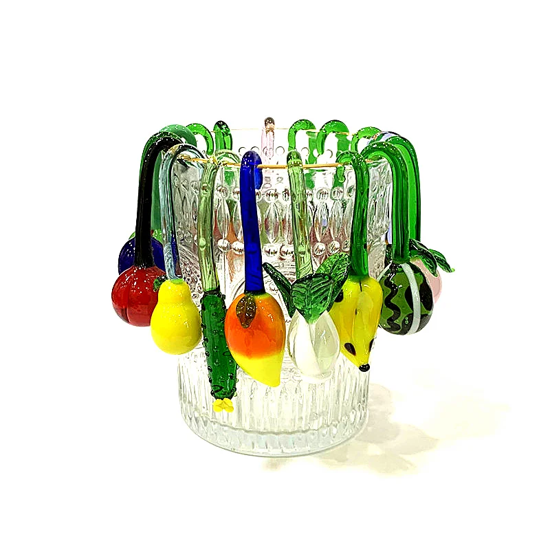 Hanging Glass Fruit Vegetable Charm Cute Apple Pepper Olive Cherry Pineapple Watermelon Carrot Banana Grape Mango Lemon Pendant