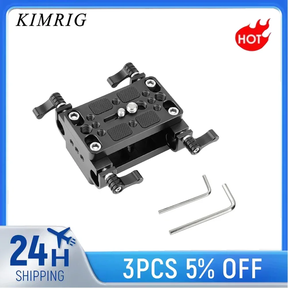 Kimrig แผ่นยึดกล้องขาตั้งกล้องแบบขาเดียวพร้อมก้านยึดบล็อกก้าน15มม. สำหรับยึดคันเบ็ดสำหรับรองรับคันเบ็ด/DSLR โครงแท่นวางกล้อง