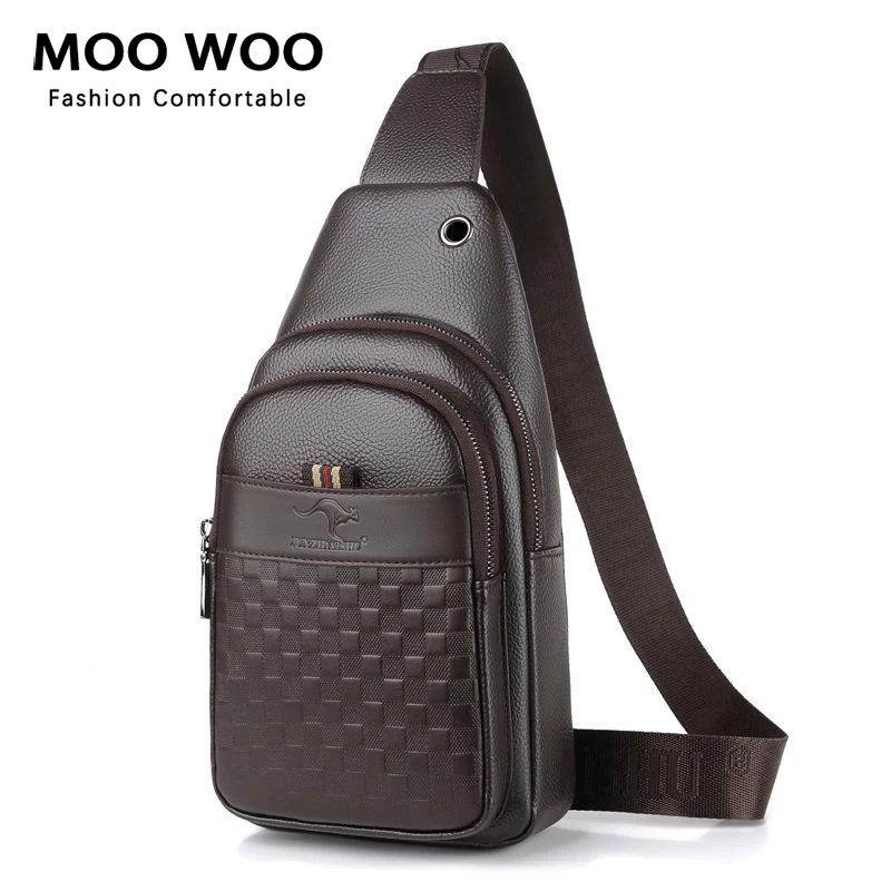 

MOOWOO Waterproof Casual Chest Bag For Men Anti-theft USB Men Crossbody Bag Messenger Shoulder Bag Chest Bags Travel Pack Male