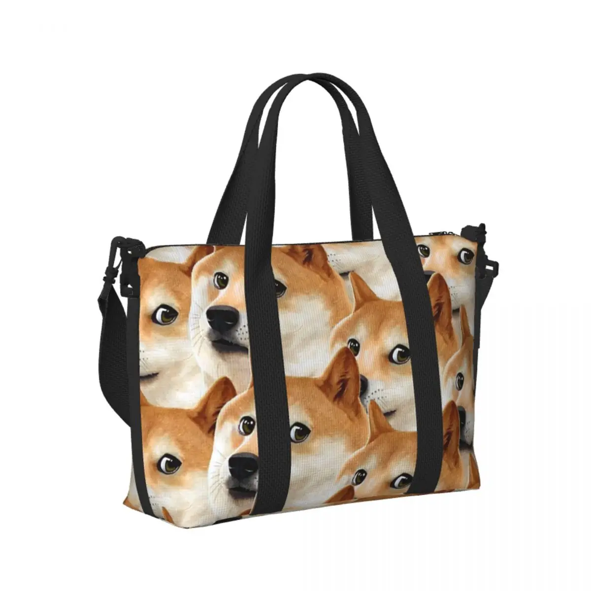 

Пляжная дорожная сумка Doge Shiba Inu Memes на заказ, большая вместительная сумка-тоут для тренажерного зала, йоги, женская дорожная сумка для покупок