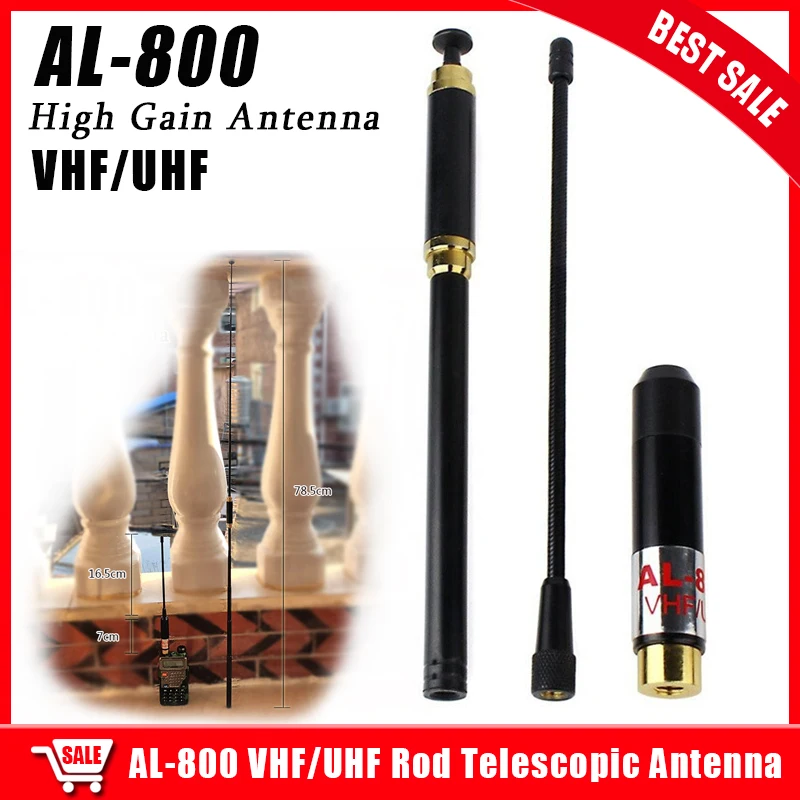 

AL-800 antena dual band vhf uhf 144/430MHz SMA-F Telescopic Antenna for PRYME Kenwood HYT BAOFENG Accessories vhf antenna