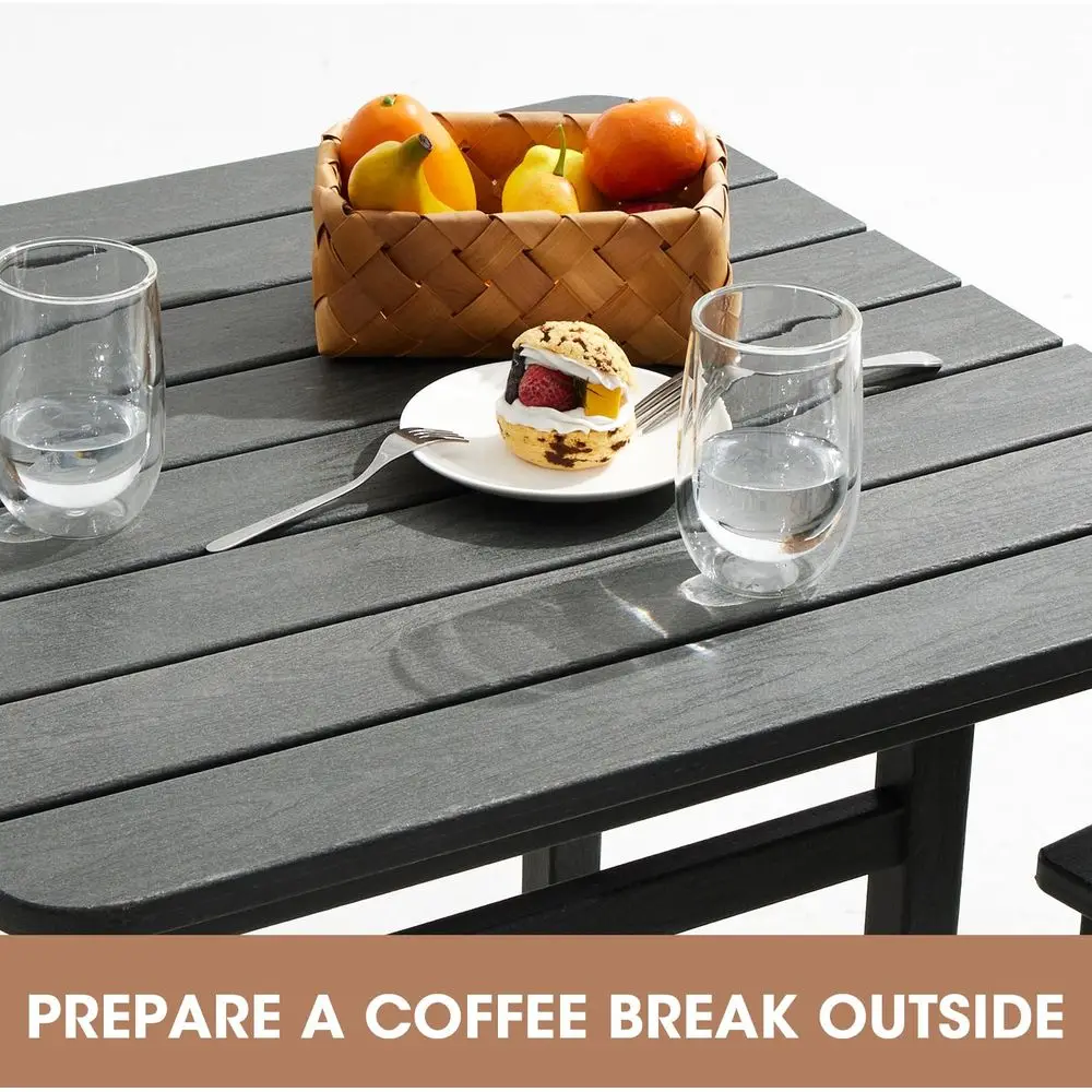 

Balcony Adirondack Chairs and Table 3 Pieces Set, Adirondack Bar Height Chairs Set of 2 and Bar Table, Outdoor Bar Stools Set,