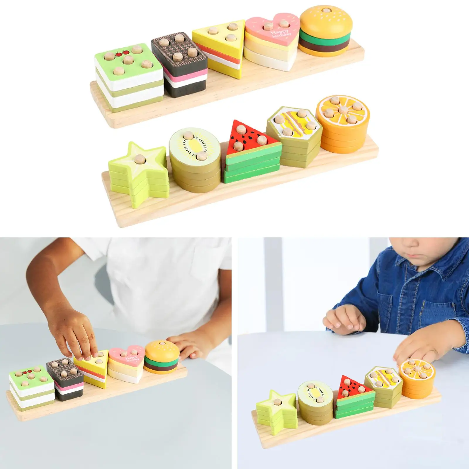 Zabawki do sortowania i układania w stosy, rozpoznawanie kształtów i kolorów dla dziewczynek w wieku 3, 4, 5 i 6 lat.