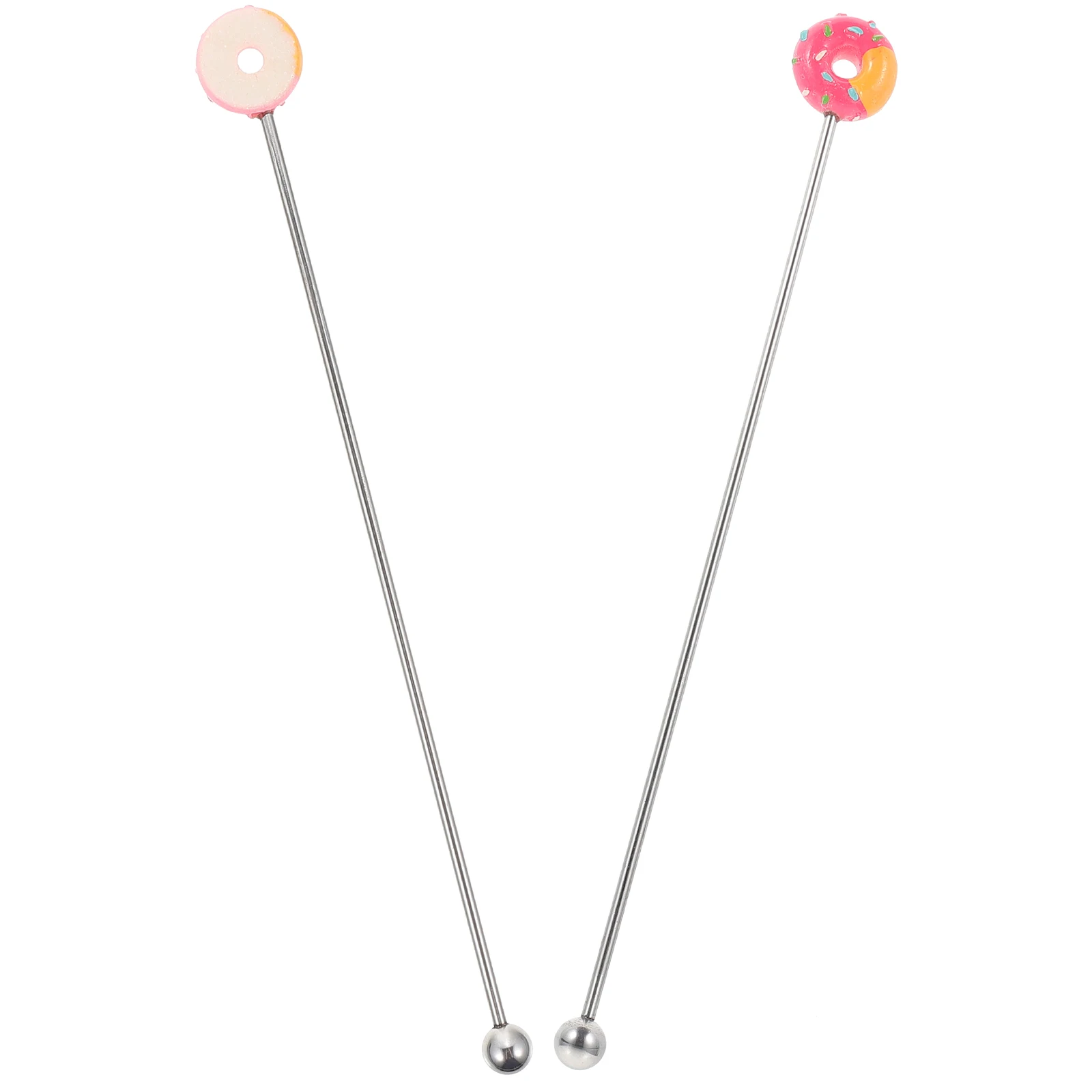 

2pcs Cocktail Stir Sticks Set Stainless Steel Reusable Coffee Stirrers for Beverages Household Bar Use Juice Stirring Rods