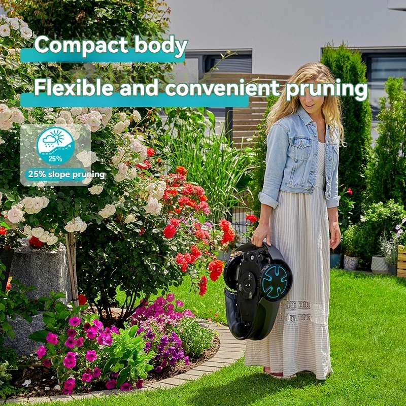 جزازة العشب الروبوتية الأوتوماتيكية مع نظام تحديد المواقع لـ 500m2 Garden App-Controlled Custom Route Smart Robot جزازة العشب الروبوتية باللونين الأزرق والأبيض