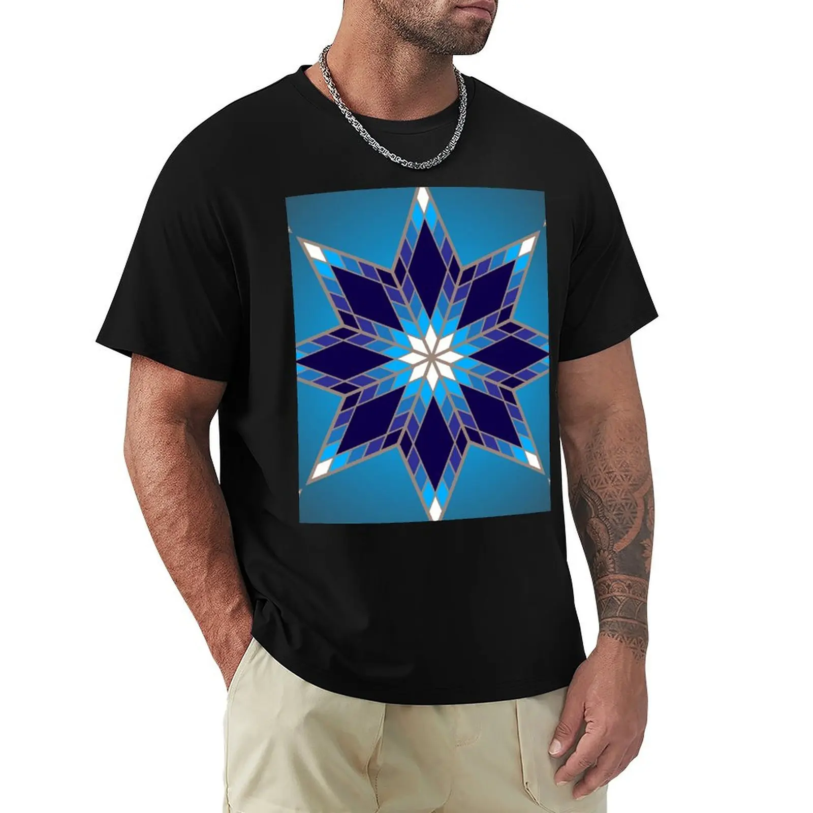 

Morning Star Circle (Blue) T-Shirt funny costumes shirts graphic tees graphic t shirt vintage tshirts for men