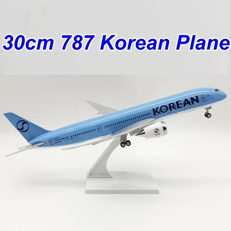 1/240 Scale Aircraft B787 30cm Korean Airways Diecast Resin Airplane Model With Wheels & Base Enthusiasts Gift Decor