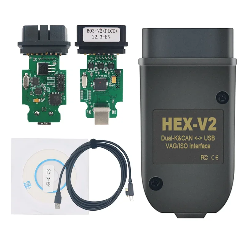 New HEX V2 Obd2 Scanner For VAG COM 22.3.1 OBD2 Scanner HEX V2 USB Interface Multi-l