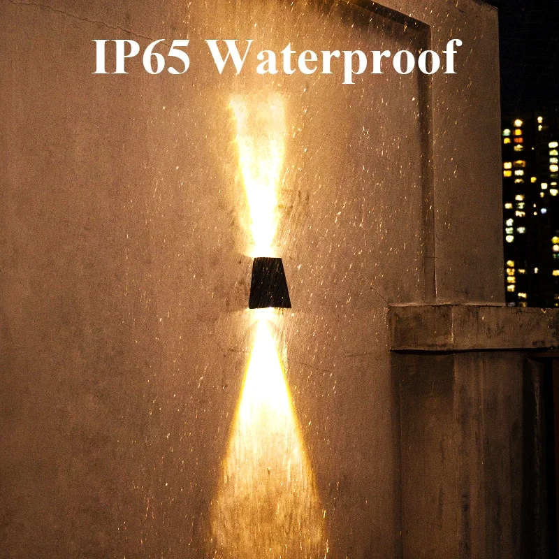 Waterproof Solar Outdoor Wall Light Up-down Bidirectional Lighting for Garden Decoration Suitable for Exterior Wall Long-lasting