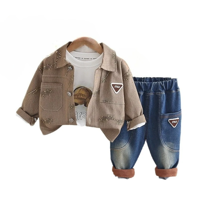

New Autumn Baby Clothes Suit Children Boys Jacket T-Shirt Pants 3Pcs/Sets Kids Girls Clothing Infant Costume Toddler Tracksuits