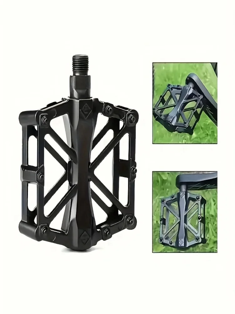 AliExpress NONE 2Pcs Aluminum Alloy Pedals for Road and Mountain Bikes, Aluminum Alloy Double-Ball Bearing Pedals, X-Shaped Aluminum Alloy Bicycle Pedals, Wide and Durable, Suitable for Mountain and Road Bikes,
